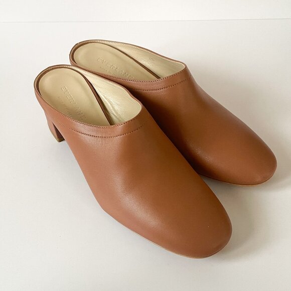 Brand New Everlane Day Heel Mule in Cognac Size 6.5 - Picture 2 of 6